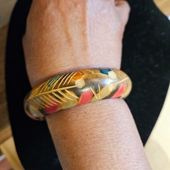 Vintage Wood Multicoloured Handmade Bracelet - Picture 1 of 5